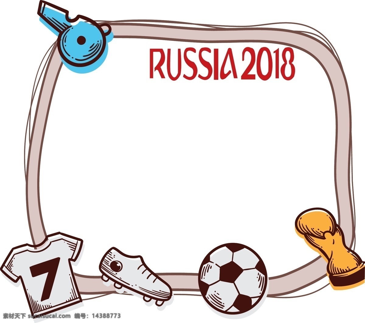 2018 俄罗斯 世界杯 边框 足球 比赛 用品 云朵边框 足球鞋 守门员手套 定时器 清新边框 世界杯边框