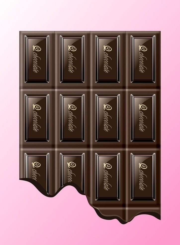 巧克力 粉色巧克力 咬 包装设计 矢量