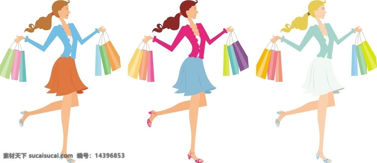 时尚 购物 女性 矢量 时装 向量的人 psd购物 矢量图 矢量人物
